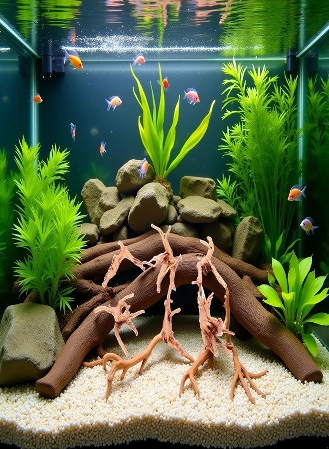Sluswallow 1Pc Natural Aquarium Driftwood Branches Wood Aquarium Trunk Driftwood Tree Fish Tank Log Decoration Plant Stump, Thematic Ornaments Assorted Size, Aquarium Décor (8-10cm) - Image 3